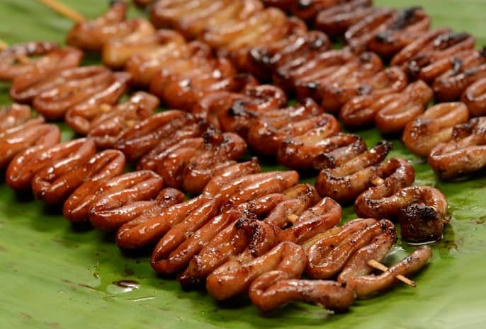 Grilled Isaw skewers